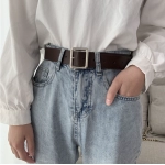 Belt For Women Square Buckle Pin Buckle Jeans Black Belt Chic Brand Ladies