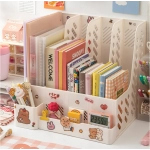 Desk Organizer File Tray Desk Book Stand Office Rack Folding Desktop Detachable