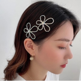 air Accessories Korean Fashion Rhinestone Simulation Pearl Silver Color 